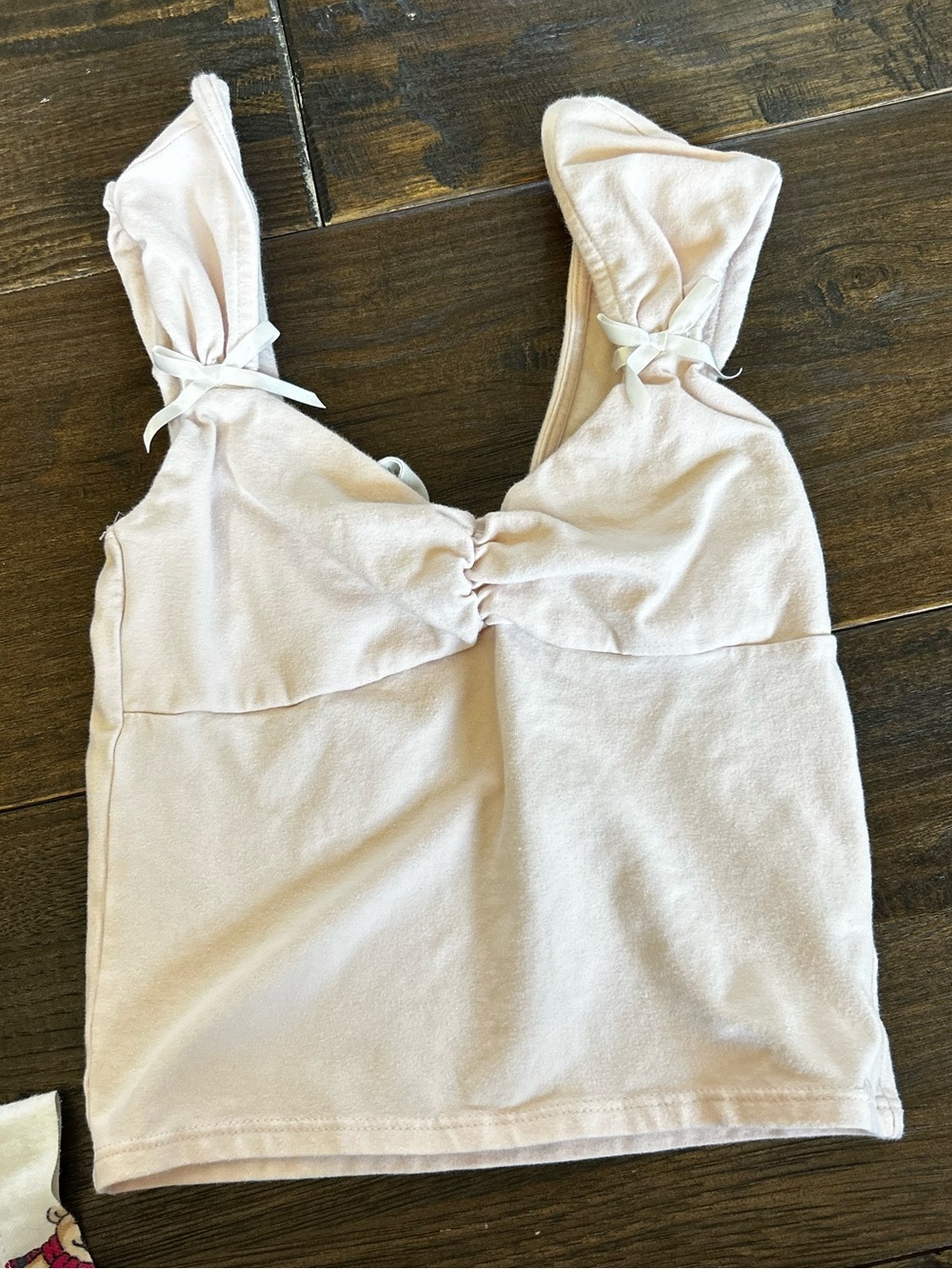 Full Tilt Pale Pink Tie-Shoulder Tank